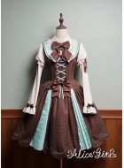 Alice Girl Bear Chocolate Short and Long Skirt and JSK(2nd Pre-Order/2 Colours/Full Payment Without Shipping)
